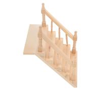 FUNNETOYU Miniature Wooden Stairs for Dollhouse Unpainted Stairs Decor Accessory Safe for DIY Friendly for Mini House Scenes Wooden Furniture Model