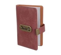 FUNNETOYU Money Saving Challenge Book with Password Lock, Small 7"×4" Pu Leather Budget Planner in Peach Pink, Savings Goal Tracker Binder with Envelopes for 100-day Financial Planning