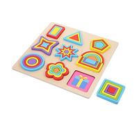 FUNNETOYU Montessori Geometry Shape Puzzle for Early Learning Educational Developing Hand Eye Coordination Creativity Logical Thinking and Spatial Recognition