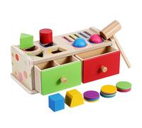 FUNNETOYU Montessori Wooden Shape Sorting Box for Color Shape Matching Activity for Skill Development Educational Play for Boys for Birthdays Christmas