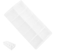 FUNNETOYU Multi-Grid Desktop Storage Box Coin Organizer with 10 Compartments White Cash Drawer Tray for Office Ticket and File Management