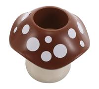 FUNNETOYU Mushroom Desk Organizer Pen Holder Cute Resin Pencil Cup for Students Office Compact Desktop Storage Multipurpose Mushroom Makeup Brush Holder Brown Design