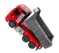 FUNNETOYU Music Light Inertial Dump Truck for Red Plastic Construction Vehicle Model Educational Engineering Playset Enhancing Imagination and Hand Eye Coordination and Practical Design