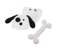 FUNNETOYU Newborn Photography Outfit Puppy Crochet Knitted Costume for Boys and Handmade Photo Props for Full Month and Hundred Day Celebrations Adorable Animal Theme Shoot Clothes
