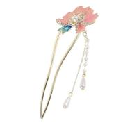 FUNNETOYU Peony Flower with Ergonomic Design Hairpin U-shaped Elegant Chinese Style Metal Material Versatile Hair Accessory for Women for Parties and Banquets