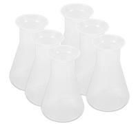 FUNNETOYU Plastic Erlenmeyer Flask Set with Narrow Mouth Prevents Liquid Overflow 100ml Graduated Conical Flasks 6pcs for Laboratory and Kitchen Use