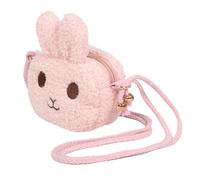 FUNNETOYU Plush Rabbit Ear Crossbody Bag for , Pink Soft Bunny Shoulder Purse, Cute Cartoon Wallet Pouch for Little ’ Play and Travel