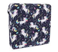 FUNNETOYU Portable Padding Booster Cushion Chairs with Dining for Seat Hand Washable Twill Cover Sponge Adorable Unicorn Shape, Restaurant and Travel Use