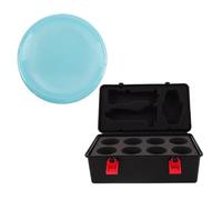 FUNNETOYU Portable Plastic Gyro Storage Case with Soft Sponge Liner and Battle Plate Lightweight Organizer Box for Travel and Home Compact for Neat Spinning Top Collection