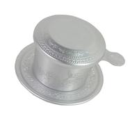 FUNNETOYU Portable Vietnamese Coffee Dripper Travel Coffee Filter Made of Sturdy Aluminium with Vintage Style and Unique Pattern Design, Easy to Clean, for Camping and Daily Use