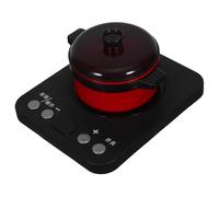 FUNNETOYU Pretend Induction Cooker for Sound Light Effects Includes Black Induction Stove and Soup Pot Safe Easy-clean Kitchen Appliance Playset for Interactive Cooking Fun