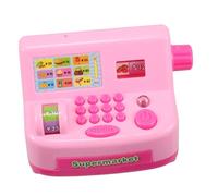 FUNNETOYU Pretend Play Cash Register Portable Compact Learning Tool for Educational Math and Social Skills Development Realistic Simulation Pink