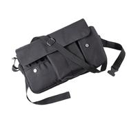 FUNNETOYU Professional Makeup Brush Bag Organizer with Belt Strap, Black Canvas Cosmetic Waist Bag, Hands-Free and Convenient to Open, for Travel and Daily Use