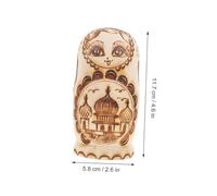FUNNETOYU Pyrography Relief Russian Nesting Dolls with Double Headed Eagle Design Unpainted Wooden Matryoshka Dolls for DIY Crafts Cultural Birthdays and Holidays