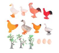 FUNNETOYU Realistic Farm Poultry Animal Model for Early Education Chicken Duck Goose Rooster Figures for Imagination Development and Desktop Adornment
