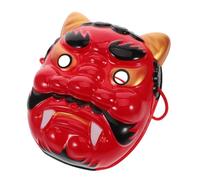 FUNNETOYU Realistic Japanese Red Oni Mask with Fine Craftsmanship for Halloween Ghost Cosplay Dance Performances and Festival Party Props Detailed Demon Design for Adults