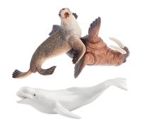 FUNNETOYU Realistic Miniature Walrus Whale Sea Lion Figurines Ocean Animal for Educational Plastic Ocean Creatures for Classroom Learning and Beach Play