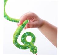 FUNNETOYU Realistic Plush Snake Medium Green Tricky Soft Animal Model for Halloween Pranks Educational Gift Lightweight Decorative Plush Snake for Scaring and Festive Fun