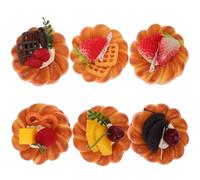 FUNNETOYU Realistic Simulation Bread Model Set of 6 Danish Style Artificial Bread Props for Photography and Cake Shop Display Food Model Decoration
