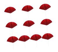 FUNNETOYU Red Fan Shaped Birthday Cake Toppers Decorative Picks for Parties Lightweight Paper Cake Decorations for Home and Outdoor Celebrations Unforgettable Photo Props