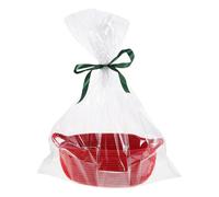 FUNNETOYU Red Woven Basket for Baby First Birthday with Cotton Rope Material, Gentle Touch on Baby’s Skin, Includes Bag and Ribbon, Easy Assembly, Basket for Baby Shower or Home Use