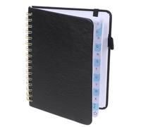 FUNNETOYU Refillable Spiral Notebook with Alphabetical Tabs and Pen Holder 5.71X4.65In Portable Password Log Book for Address Keeping and Login Organization