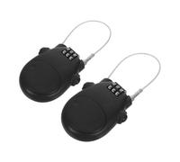 FUNNETOYU Retractable Steel Cable Combination Locks 2pcs with 3-Digit Mechanical Code Portable and Cut-Resistant Metal Wire for Backpack and Stroller Use During Family Trips and Train
