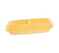 FUNNETOYU Reusable Divided Dinner Plate with Compartments Yellow Separated Snack Tray for Fruits Appetizers Salads for Family Gatherings Parties Restaurants Portion Control Platter