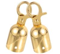 FUNNETOYU Rope End Stoppers with Snap Hook Cord End Caps 2 Sets Stainless Steel to Prevent Coming Loose and Secure the Rope Golden Finish Suitable for Homes and Decks