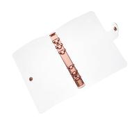 FUNNETOYU Rose Gold Transparent PVC Loose Leaf Notebook Cover Six Refillable Journal Protector for School and Office Lightweight Travel Notepad Case Practical