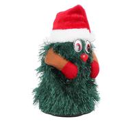 FUNNETOYU Rotating Mini Christmas Tree Plush Electric Holiday Desktop Decor for Quiet Spinning Xmas Doll Ornament for Indoor Festive Decoration Battery Not Included