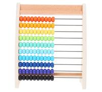 FUNNETOYU Row Wooden Abacus Math Teaching Tool for Professional Portable Arithmetic Rack with Wood and Metal Beads Educational Counting to Enhance Math Skills and Parent Interaction