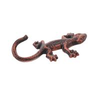 FUNNETOYU Rustic Cast Iron Gecko Hook for Outdoor Use, Heavy Duty Decorative Wall Hook for Hanging Towels and Bags, Vintage Brown Reptile Shape Coat and Hat Hanger for Bathrooms and Outdoor