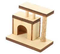 FUNNETOYU Scale Mini Wooden Cat Tree Doll House Furniture Realistic Dollhouse Pet Room Decor Prop Safe Wood Material Detailed Craftsmanship for Doll House Layout