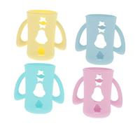 FUNNETOYU Silicone Baby Bottle Sleeves Feeding Bottle Covers for Newborns 240ml Multi-Color Set of 4 for Travel and Daily Use Random Color
