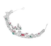 FUNNETOYU Silver Reindeer Antler Tiara Headband with Delicate Pearl Accents and Lightweight Zinc Alloy for Festive Gatherings and Homecoming Events, Elegant Rhinestone Design Holiday Hair