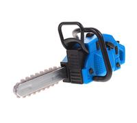FUNNETOYU Simulated Miniature Chainsaw Prop for Dollhouse and Garden Decor Mini Gardening Tool Figurine Lightweight Blue Mini Chainsaw Model for Indoor Outdoor Use and Collectors Gift