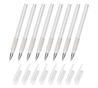 FUNNETOYU Single Head Tattooing Waterproof Marking Pens 8pcs White Plastic Set for Skin Positioning and Lip Application