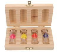 FUNNETOYU Small Trinket Tooth Keepsake Box for Baby Teeth Storage and Preservation Made of Wood and Glass for Baby and Child Memory Souvenir