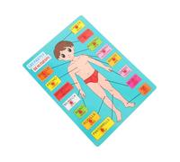 FUNNETOYU Spanish Wooden Human Body Puzzle Educational Anatomy Model for Learning Tool for Boys and Educational Puzzle for Early Childhood Development