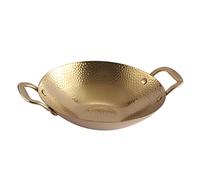FUNNETOYU Stainless Steel Dry Pot with Double Handles Hammered Texture Cooking Pan for Household and Restaurant Use Sturdy Metal Hot Pot for Korean BBQ and Small Meals
