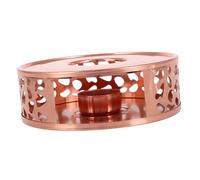 FUNNETOYU Stainless Steel Teapot Warmer Base with Hollow Rose Gold Design Candle Holder for Heating Tea Multiuse Warmer for Home and Outdoor Tea Keeping