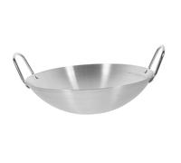 FUNNETOYU Stainless Steel Wok Pan Round Bottom with Two Handles for Home Cooking Polished Frying Pan for Stir Fry BBQ Sichuan Food Preparation and Easy Cleaning