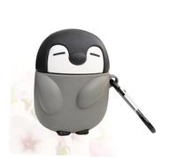 FUNNETOYU Stereoscopic Penguin Silicone Protective Cover for Wireless Earphone Case Shockproof Shell with Hook for Adults