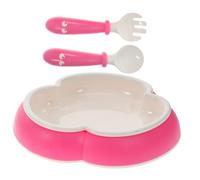 FUNNETOYU Tableware with Suction Cup Bowl Fork and Spoon for Self Feeding Rounded Edges and Easy Grip Design Safe Utensils for Boys and Learning to Eat