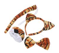 FUNNETOYU Tiger Headband Costume Set for Flexible Fit Includes Bowtie Nose and Tail Soft Sponge Velvet Tiger Ears for Halloween Jungle and Zoo Theme Parties Playful Animal Cosplay