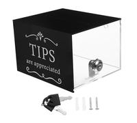 FUNNETOYU Tip Box Tip Collector Savings Jar Ballot Boxes for Cash Saving for Money Donation Bank Tin Metal Black