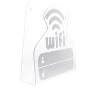 FUNNETOYU Transparent Acrylic Wifi Password Sign for Desk with Stand Clear Wifi Account Reminder Display Board for Office Shop and Restaurant Network Access