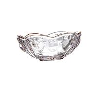 FUNNETOYU Transparent Glass Ice Cream Bowl with Gold Rim Heart Shaped Embossed Dessert Bowl for Fruit Salad and Cold Treats Suitable for Parties Restaurants and Home Use