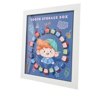 FUNNETOYU Transparent Tooth Box with Photo Frame Keepsake Container for Teeth and Hair Storage for Boys and Decorative Souvenir Display Case